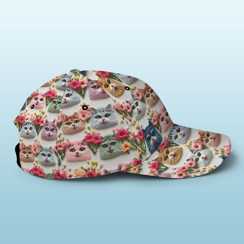 Cat Flowers Cat Lovers Gift Cap 3D Printed VQ231303