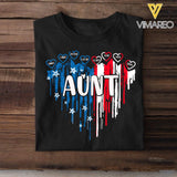 Personalized Aunt & Auntie Flag Heart Independence Day Tshirt Printed 22JUL-HC08