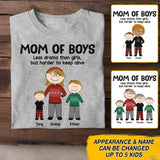 Personalized Mom of Boys Less Drama Than Girls, But Harder To Keep Alive Printed QTDT1611