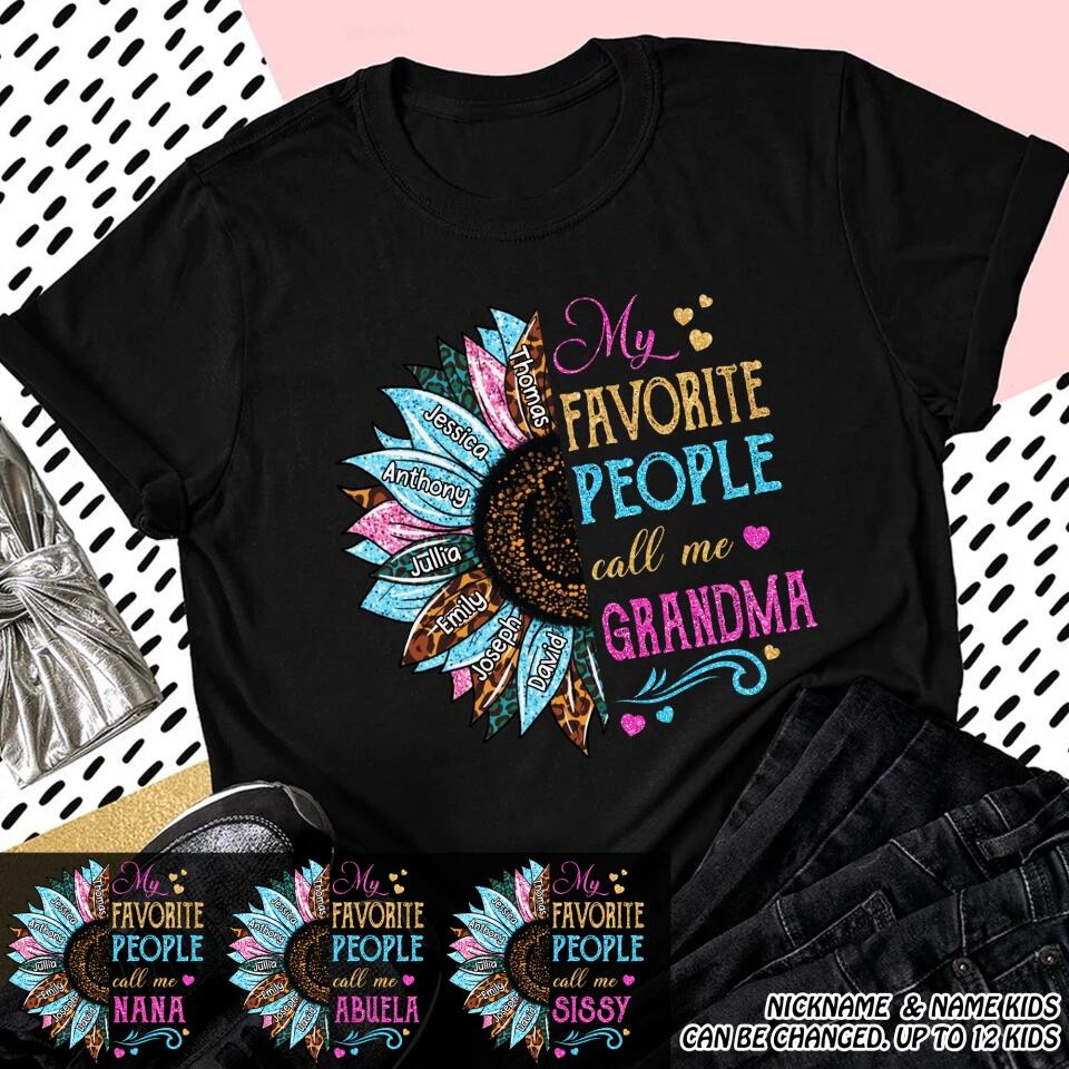 Personalized Grandma Sunflower Tshirt or Sweatshirt Printed QTDT1602