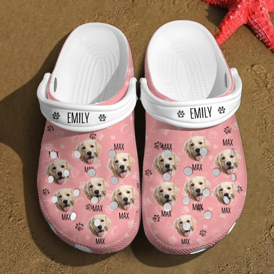 Personalized Upload Your Dog's Photo Clog Slipper Shoes Printed 23MAR-DT03