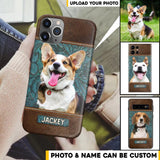 Personalized Upload Your Dog Photo Leather Phonecase Printed 23MAR-HQ16