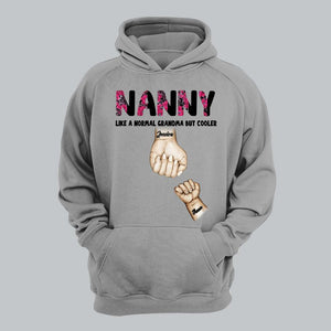 Personalized Grandma Mom Nana Like A Mom But Cooler Kid Name Hand Tshirt Printed 23APR-PN12