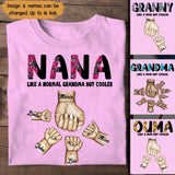 Personalized Grandma Mom Nana Like A Mom But Cooler Kid Name Hand Tshirt Printed 23APR-PN12