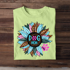 Personalized Sunflower & Dog Mom Tshirt Printed 23FEB-DT09