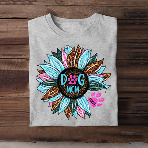 Personalized Sunflower & Dog Mom Tshirt Printed 23FEB-DT09