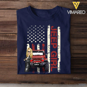 Personalized Jeep Girl Colorful Tshirt Printed QTDT0906