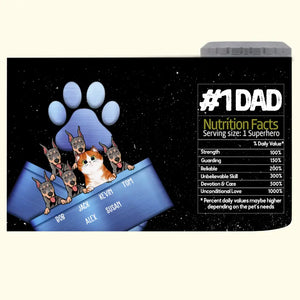 Personalized Nutrition Facts Pet with Name Dog Lovers Cat Lovers Can Cooler 16oz Printed HTHTB2306