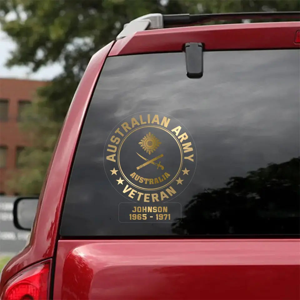 Personalized Australian Veterans Soldier Car Decal Printed QTPN1707