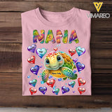 Personalized Turtle Colorful Art Grandma Nana Mom Aunt Custom Kids Name 2D Tshirt