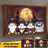 Personalized Cat Halloween Cat Lovers Gift Canvas Printed DNL23314