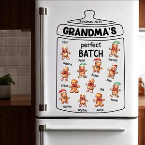 Personalized Christmas 2023 Grandma's Perfect Batch & Kid Names Fridge Decal Printed QTPN23560