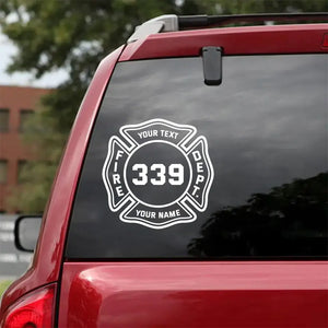 Personalized Fire Dept Custom ID & Name Gift For Firefighter Decal Printed LDMKH23726