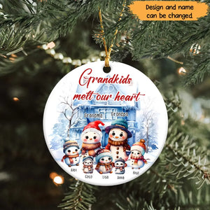 Personalized Grandkids Melt Our Hearts Nana Ceramic Ornament Printed HTHHN23731