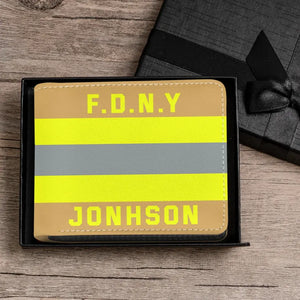 Personalized Firefighter Leather Wallet 3D Print QTKH748