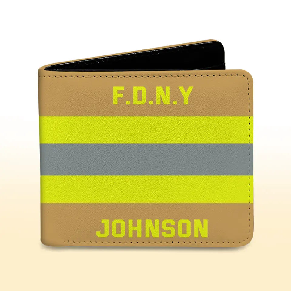 Personalized Firefighter Leather Wallet 3D Print QTKH748