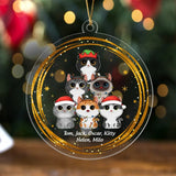 Personalized Xmas Cat Custom Names Christmas Gift Acrylic Ornament Printed PTN23753