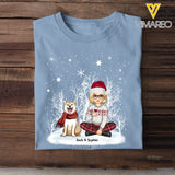 Personalized Dog & Girl Xmas Snow Hoodie 2D Printed PTN23668