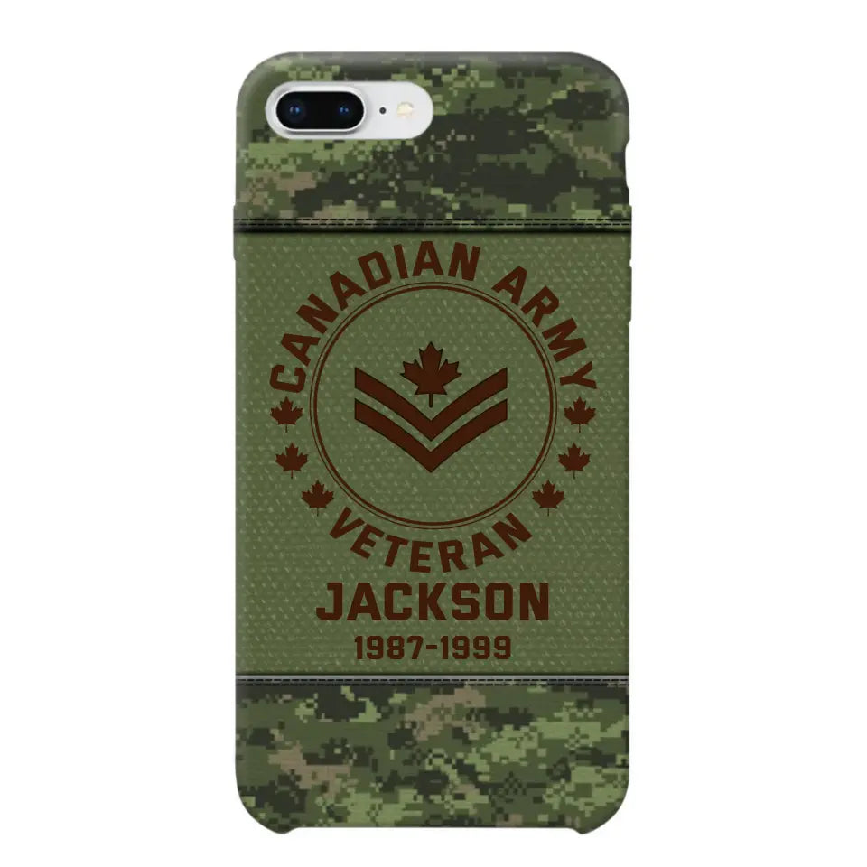 Personalized Canadian Army Air Force Navy Rank & Custom Name Phone Case Printed KVH23759