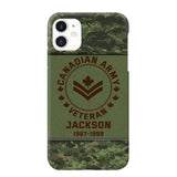 Personalized Canadian Army Air Force Navy Rank & Custom Name Phone Case Printed KVH23759