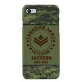 Personalized Canadian Army Air Force Navy Rank & Custom Name Phone Case Printed KVH23759