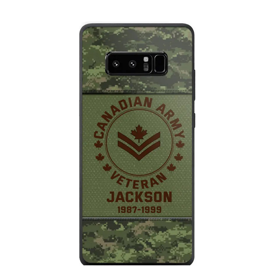 Personalized Canadian Army Air Force Navy Rank & Custom Name Phone Case Printed KVH23759