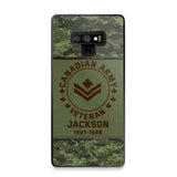 Personalized Canadian Army Air Force Navy Rank & Custom Name Phone Case Printed KVH23759