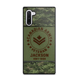 Personalized Canadian Army Air Force Navy Rank & Custom Name Phone Case Printed KVH23759