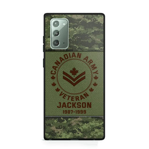 Personalized Canadian Army Air Force Navy Rank & Custom Name Phone Case Printed KVH23759