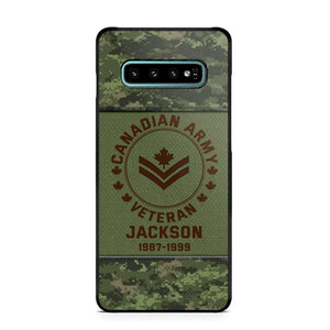 Personalized Canadian Army Air Force Navy Rank & Custom Name Phone Case Printed KVH23759