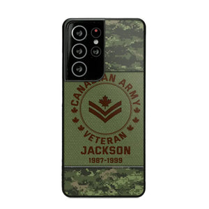 Personalized Canadian Army Air Force Navy Rank & Custom Name Phone Case Printed KVH23759