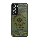 Personalized Canadian Army Air Force Navy Rank & Custom Name Phone Case Printed KVH23759