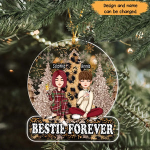 Personalized Bestie Forever Christmas Acrylic Ornament Printed NTMTHN23744