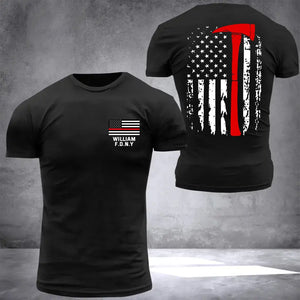 Personalized Thin Red Line Firefighter Tshirt 2D Printed QTPN765