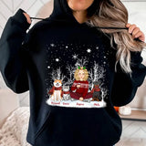 Personalized Dog Lovers Cat Lovers Girl Xmas Snow Hoodie 2D Printed VQ23792