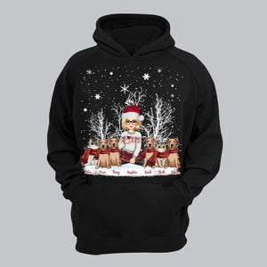 Personalized Dog Lovers Cat Lovers Girl Xmas Snow Hoodie 2D Printed VQ23792