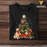 Personalized Upload Your Horse or Dog Photo Christmas Tree T-shirt Printed KVH23804