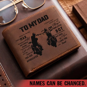 Personalized To My Dad Biker Custom Name Leather Wallet QTPN811