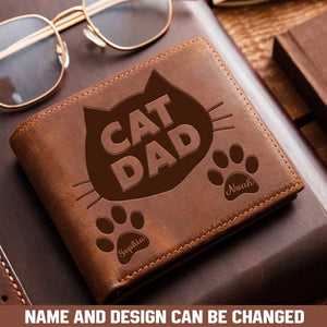 Personalized Cat Dad Custom Cat Name Cat Lovers Gift Leather Wallet KVH23816