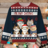 Personalized Meowy Catmas Christmas Ugly Sweater Printed HTHVQ23824