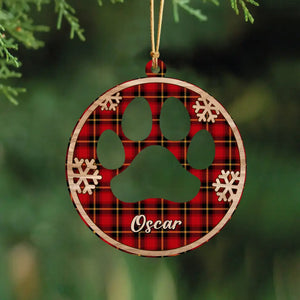 Personalized Cat Paw Wooden Ornament 2 Layer Printed NTMTPTN23844