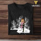 Personalized Couple Firefighter In The Snow T-shirt Printed QTHN23853