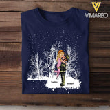 Personalized Couple Firefighter In The Snow T-shirt Printed QTHN23853