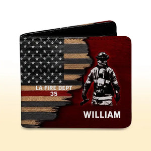 Personalized Firefighter Leather Wallet 3D Print QTPN860