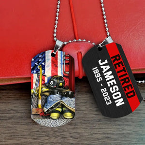 Personalized Firefighter Retired Dog Tag Printed QTPN877