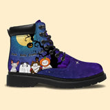 Personalized Halloween Cat Gift Cat Lovers Gift Custom Name Leather Boots Printed DNL23351