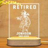 Personalized Retired Firefighter Custom Name LED Night Light Acrylic LED Lamp Printed KVH23894