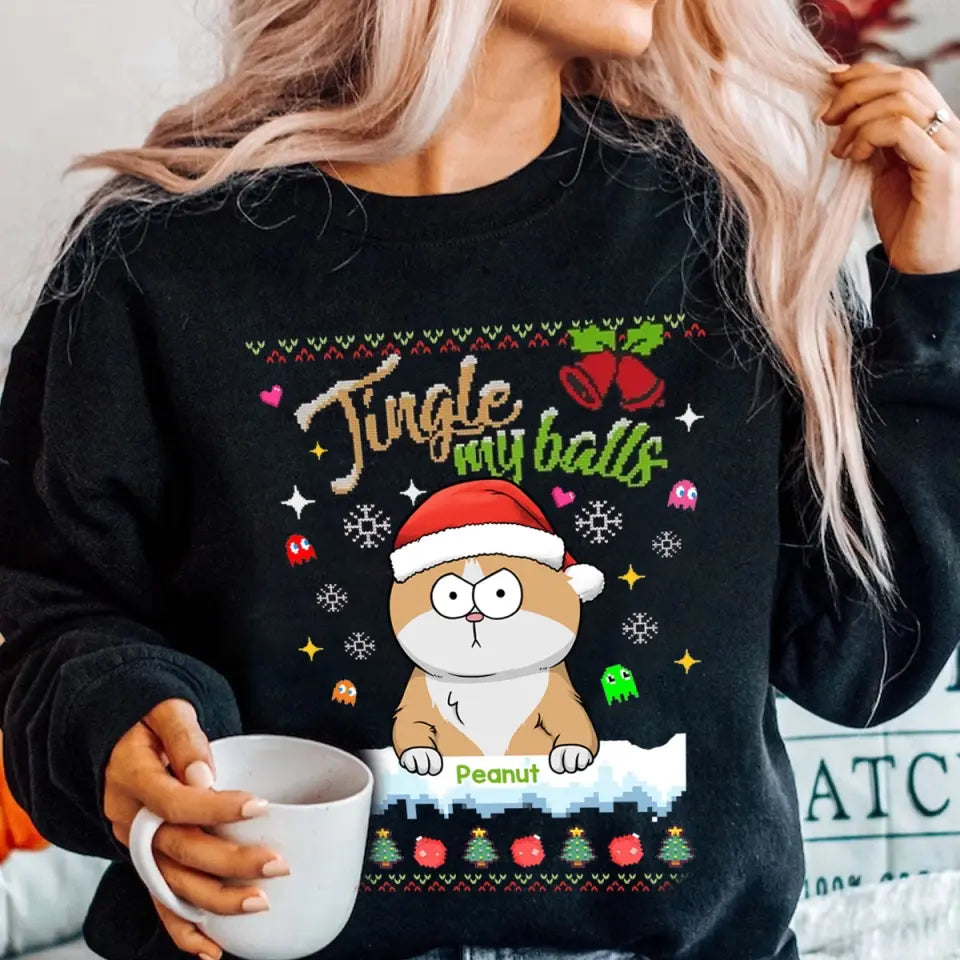 Personalized Cat Jingle Balls Xmas Gift Sweatshirt Printed NMTVQ23913