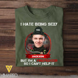 Personalized Upload Your Photo I Hate Being Sexy But I'm A Firefighter So I Can't Help It T-shirt Printed QTVQ23905