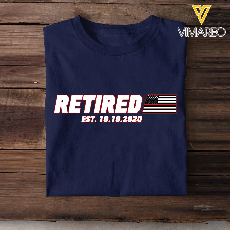 Personalized Retired US Firefighter Officer T-shirt Printed QTKH23921